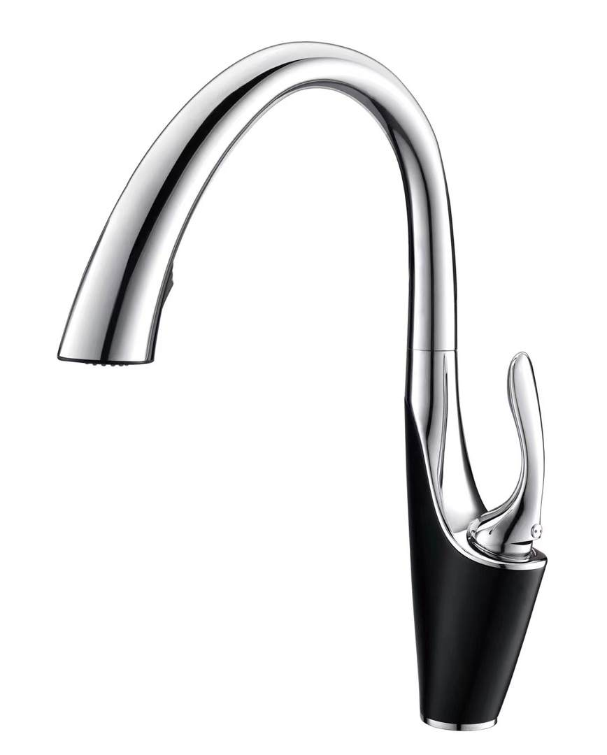 Matte Black Single Handle Kitchen Tap With Pull Down Sprayer