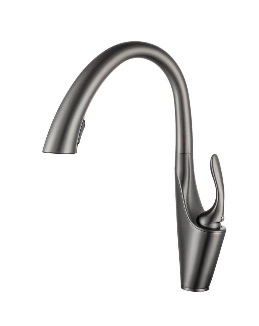 Matte Black Single Handle Kitchen Tap With Pull Down Sprayer