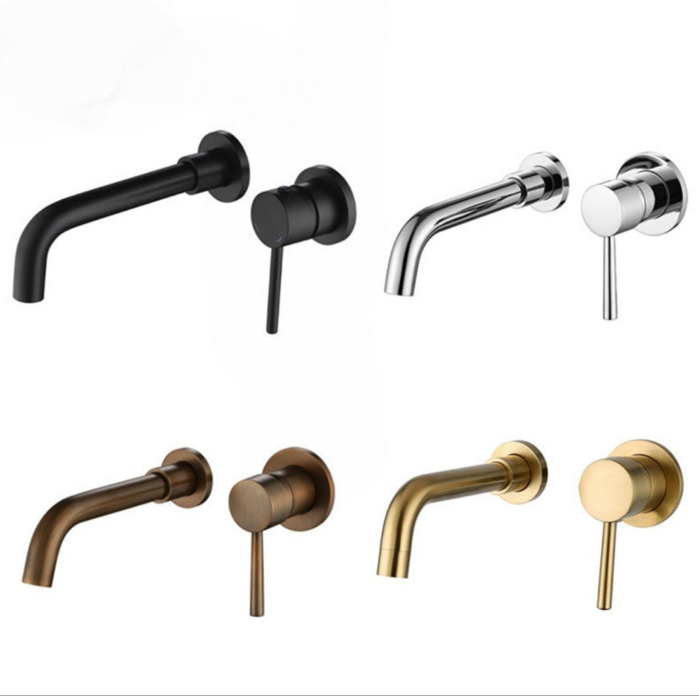 Concealed single lever basin tap.