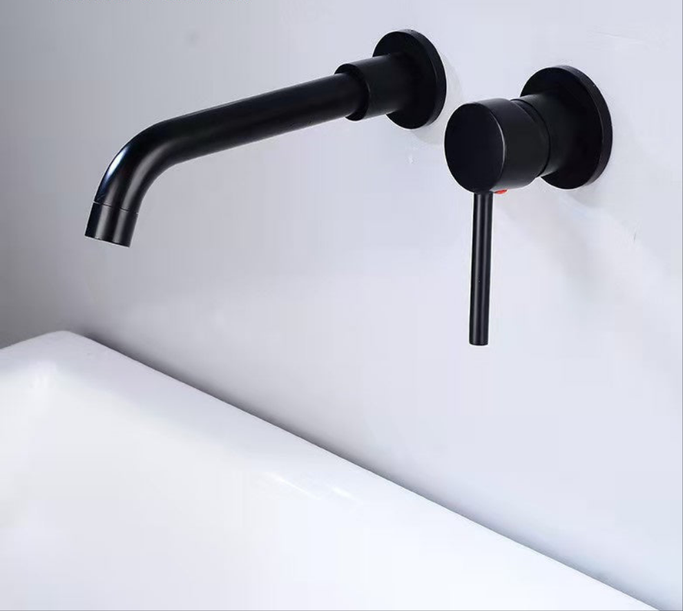 Concealed Wall Mounted Basin Tap Black