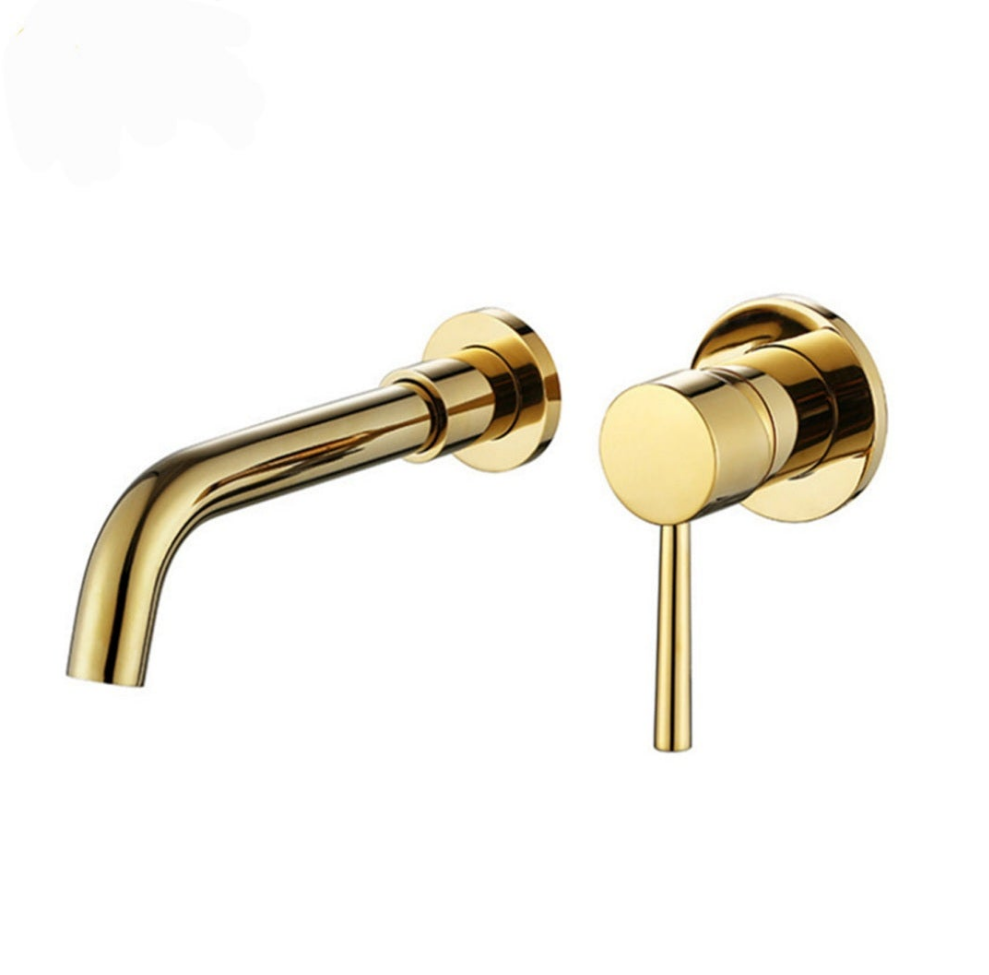 Concealed single lever basin tap.