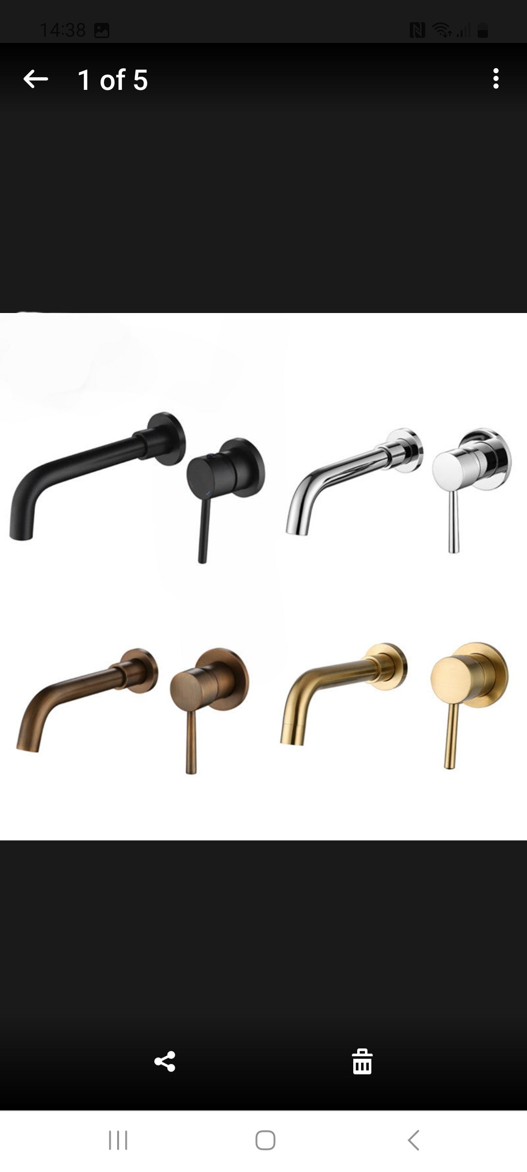 Concealed single lever basin tap.