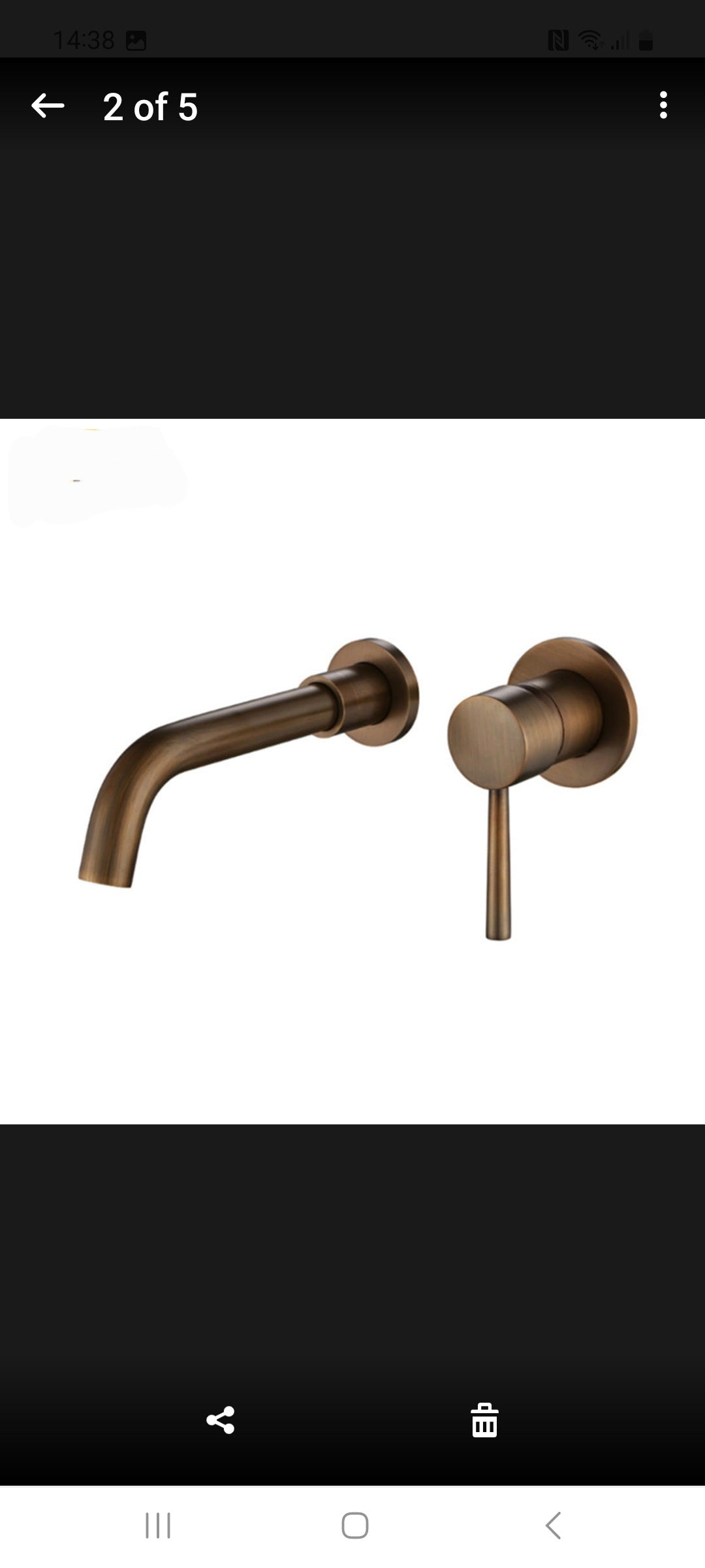 Concealed single lever basin tap.