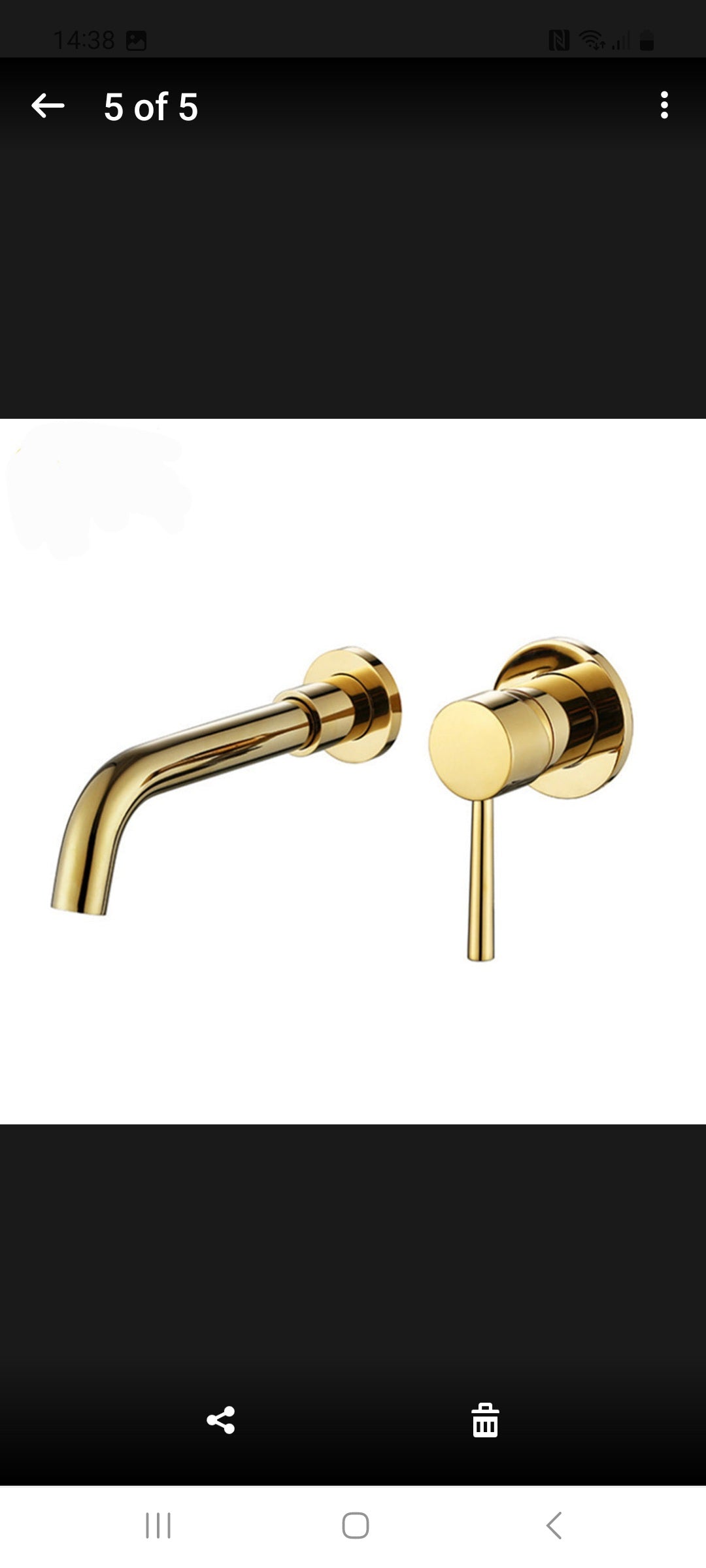 Concealed single lever basin tap.