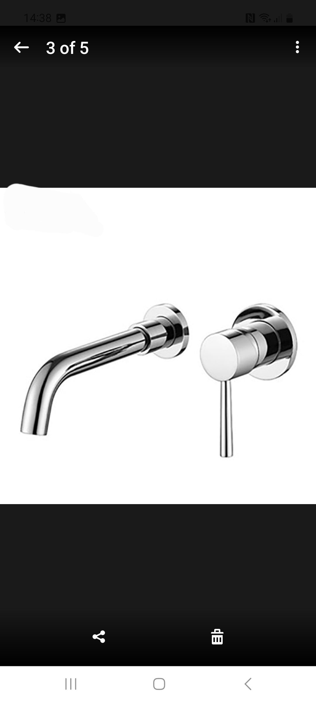 Concealed single lever basin tap.