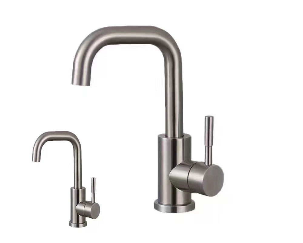 Single Inlet Tap Brushed Stainless Steel Single Hole Basin Tap – thetapworld.com